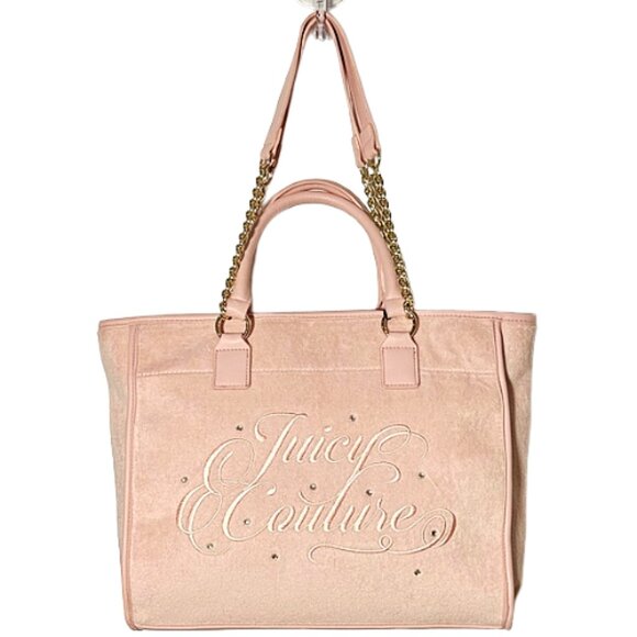 NWT Juicy Couture Crystal Pink Diamond Tote Shoulder Bag with Scarf & Bag Charm - Picture 5 of 14